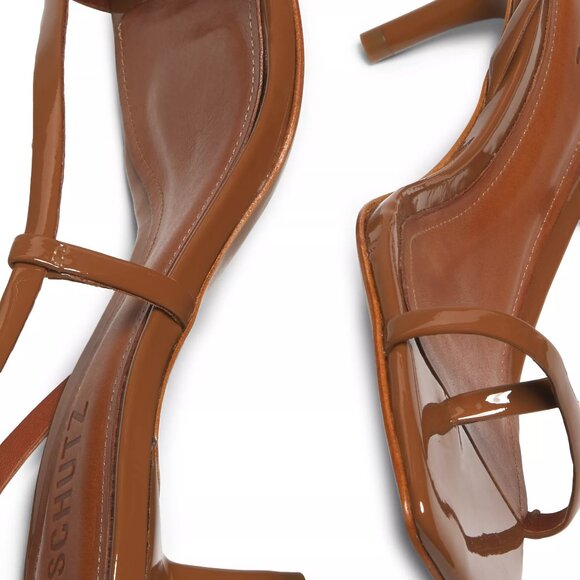 Shultz - Heloise Patent Leather Sandals - Color Miele - Picture 5 of 5